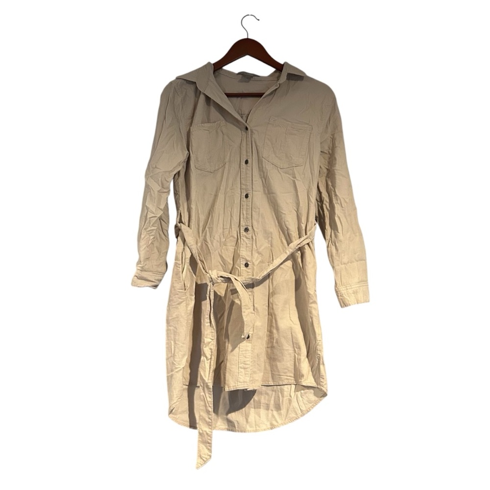 [Lucky Brand] Button Up Khaki Corduroy Dress Belted